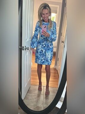 Lilly Pulitzer Blue Floral Long-Sleeve